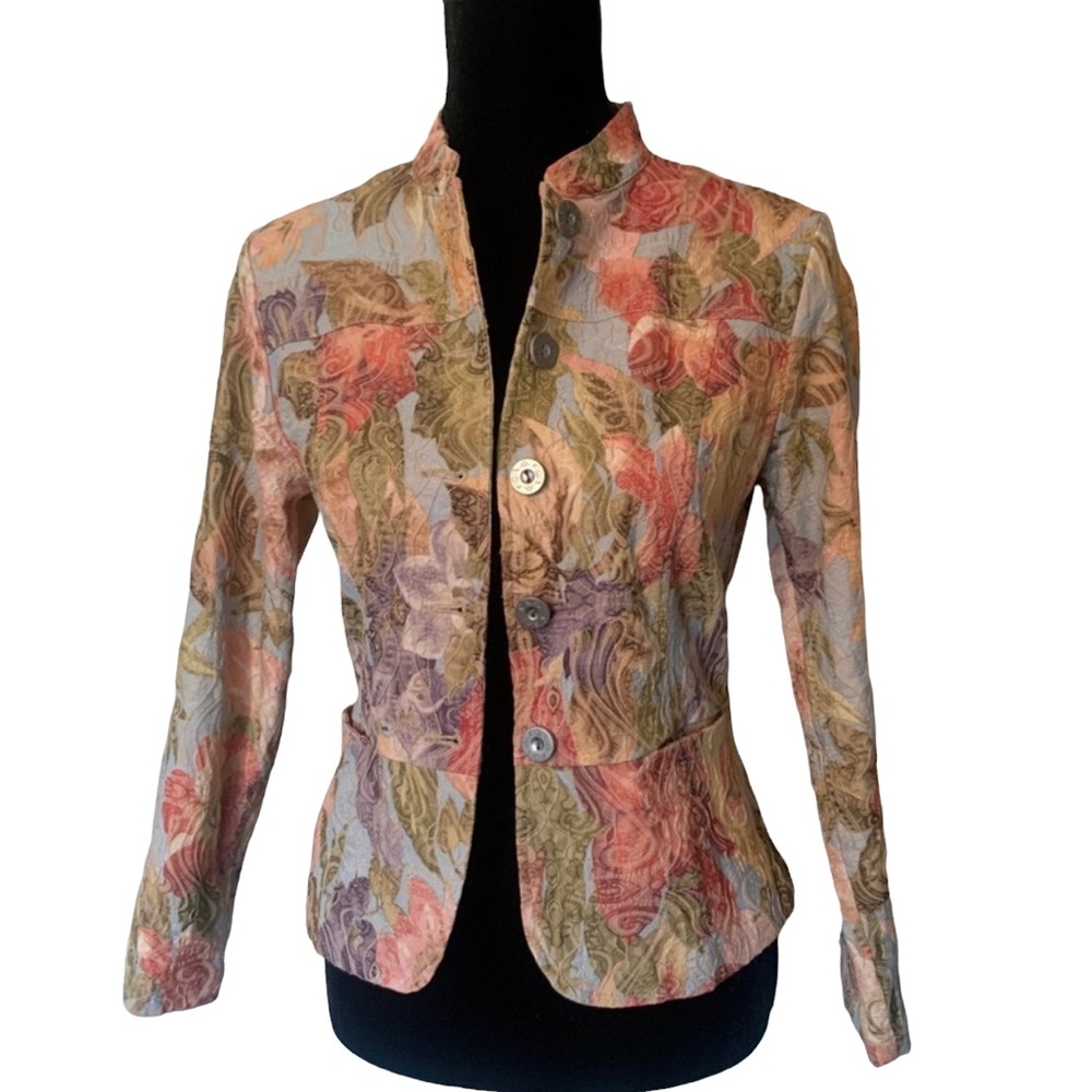 Analogy Women’s Cottage Core Floral Blazer Size SP